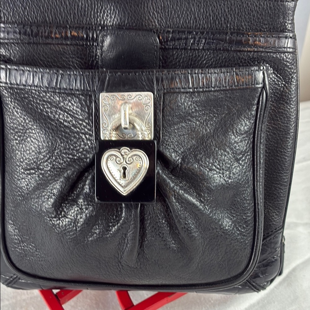 Brighton Black and Silver Crossbody Bag with Timeless Design